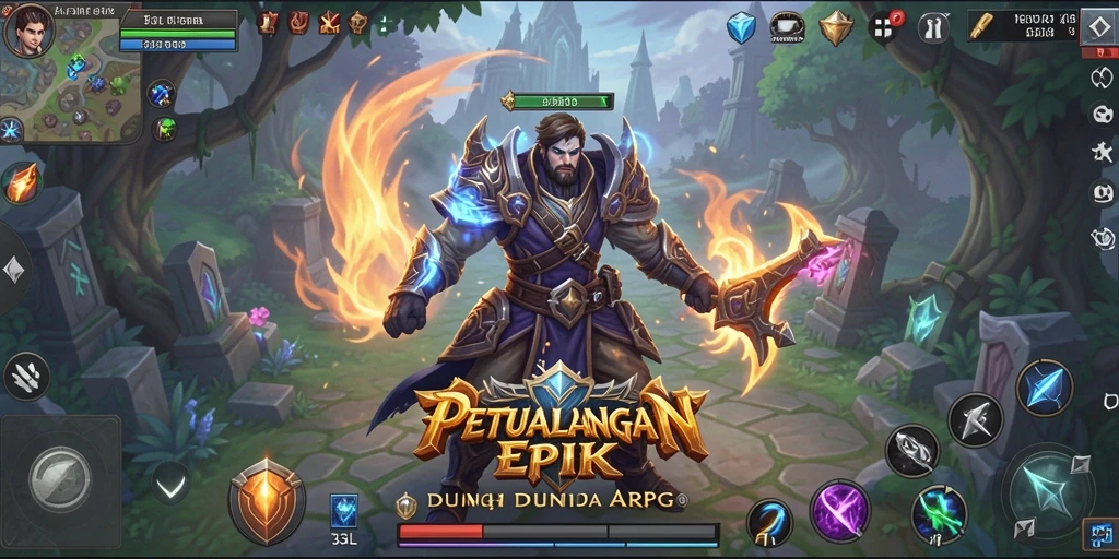 Tampilan screenshot gameplay ARPG yang menegangkan dan penuh aksi.
