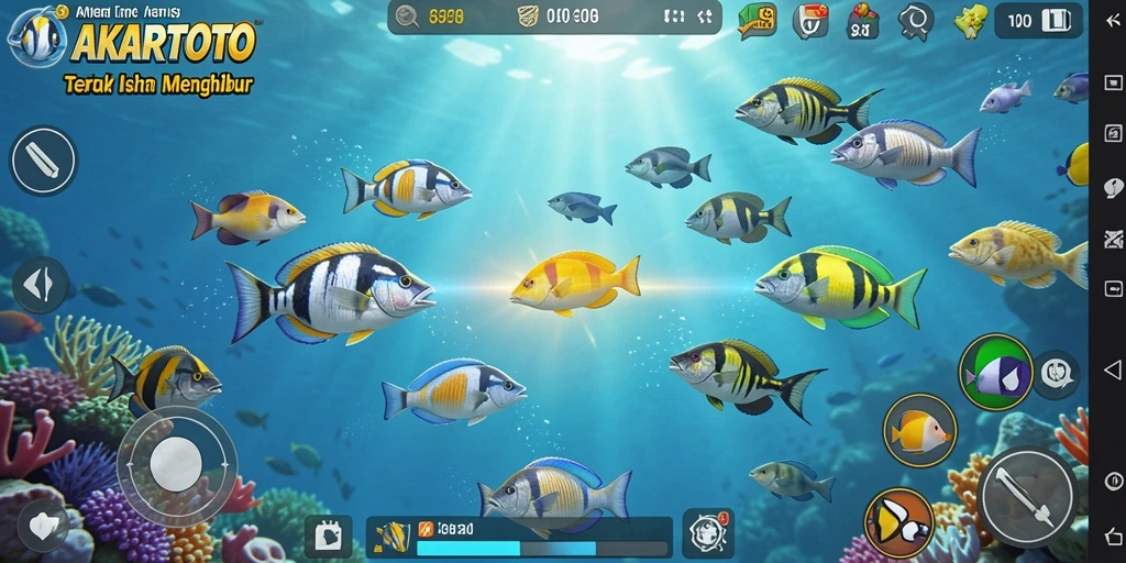 Gameplay seru menembak ikan di AKARTOTO.