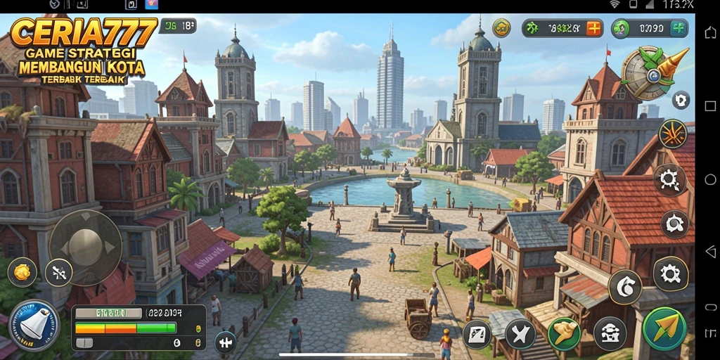 Gameplay seru dengan strategi membangun kota yang menarik.