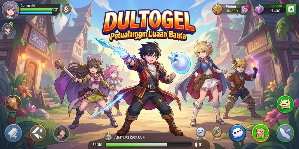 Tampilan seru gameplay DULTOGEL dengan karakter anime favorit.