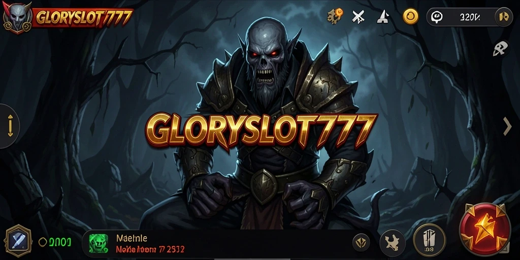 Screenshot GLORYSLOT777 menampilkan suasana gelap dan mencekam dalam gameplay.
