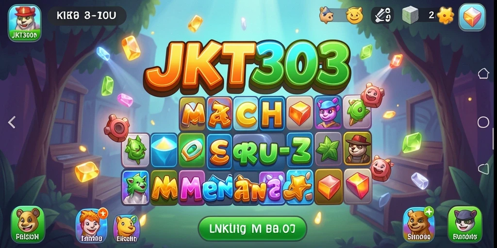 Screenshot menunjukkan gameplay Match-3 yang menarik dan seru.