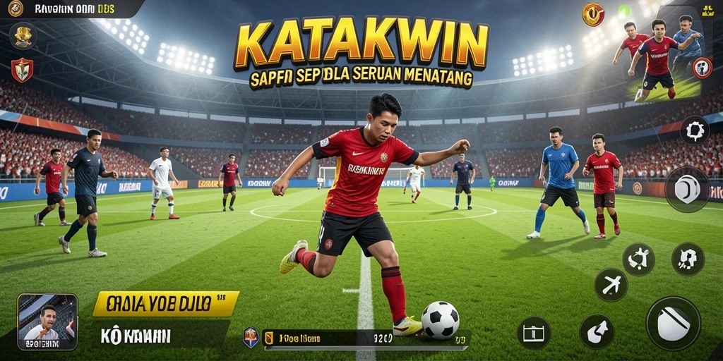 Tampilan aksi seru di KATAKWIN saat pertandingan sepak bola.