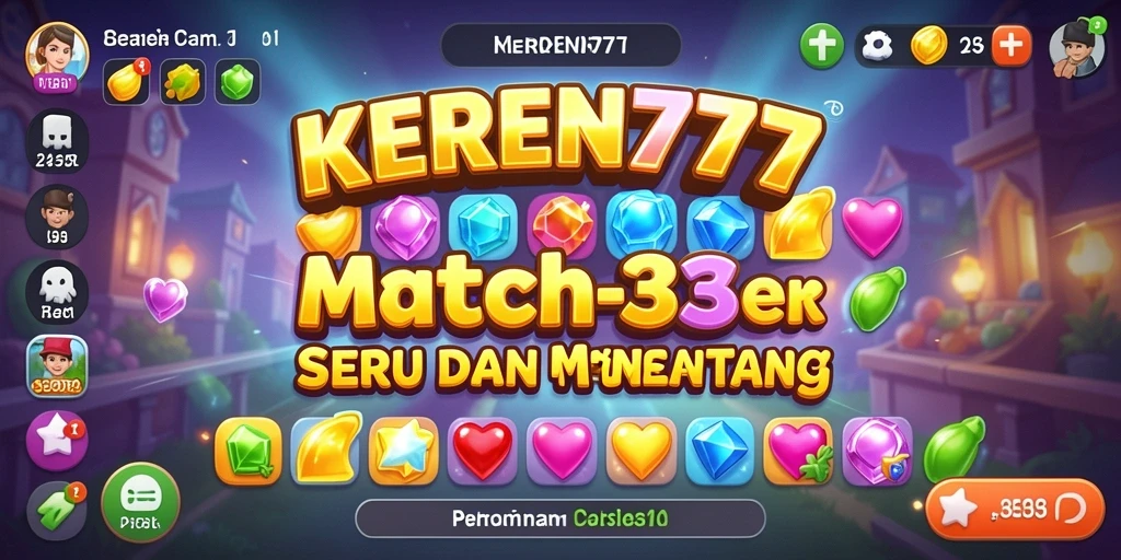 Tampilan gameplay seru KEREN777 dengan objek berwarna-warni.