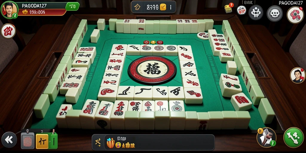 Tampilan gameplay seru dari PAGODA127 saat bermain Mahjong.