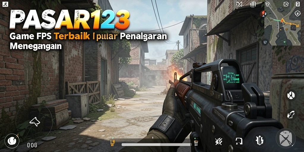 Screenshot gameplay PASAR123 menampilkan aksi tembak-menembak yang intens.