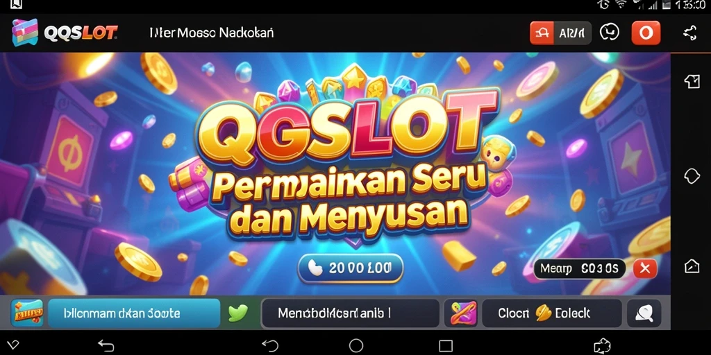 Gameplay seru dari QQSLOT dengan elemen match-3 yang berwarna-warni.
