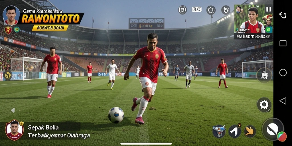 Tangkapan layar gameplay RAWONTOTO yang menampilkan aksi di lapangan.
