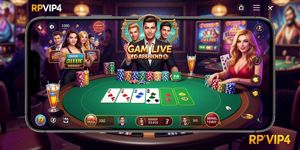 Tampilan menawan dari gameplay Live Casino RPVIP4 yang seru.