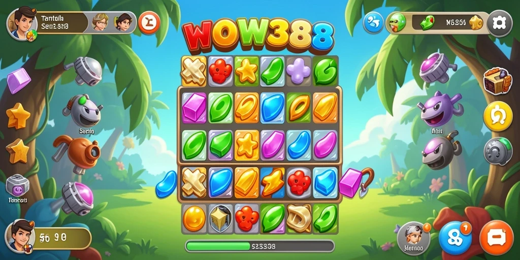 Gameplay seru Match-3 dengan berbagai tantangan menarik.